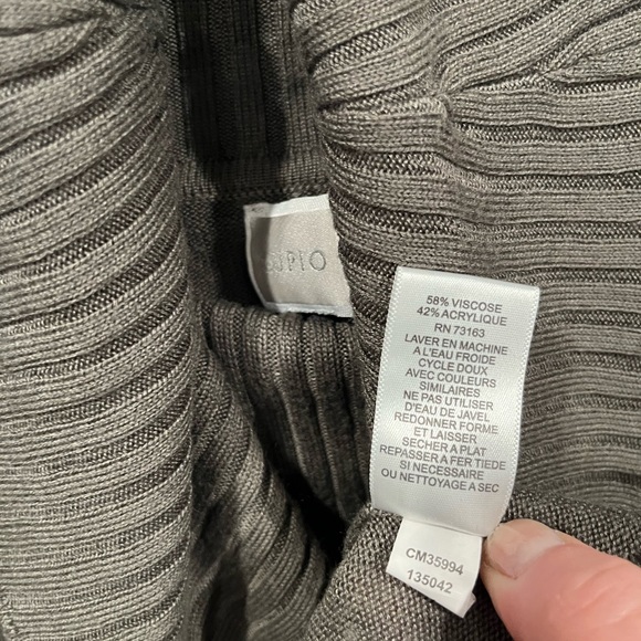 Cupio Womens Sweater Size M Olive Green-gray Cowl Neck Knit Hi-lo butter soft - Picture 3 of 8